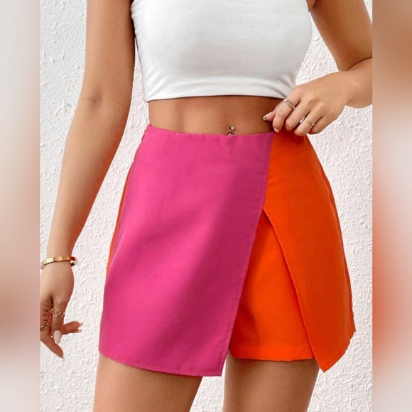 NWOT Loness two tone wrap front skort - Picture 4 of 7